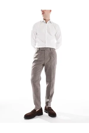 ASOS Smart tapered fit wool mix pants with coin pocket in
