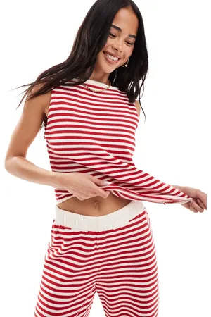 ASOS Knitted slash neck top in (part of a set)