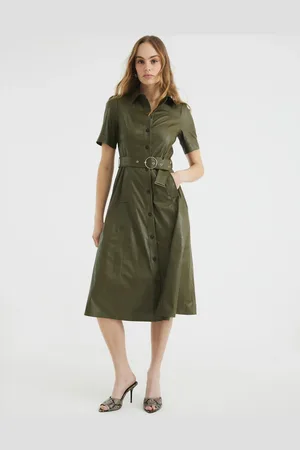 River Island PU midi dress in green
