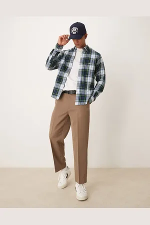 GANT Regular fit check flannel shirt in green