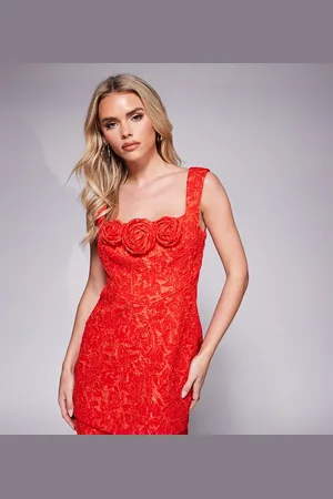 Forever New Rosette jacquard structured mini dress in