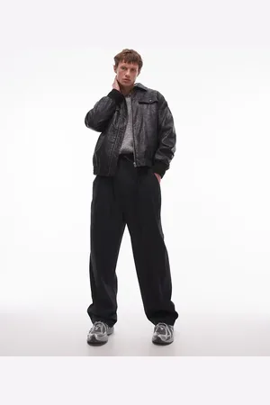Topman Wide leg pants with elasticated tie waist in