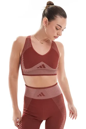 adidas Adidas Training D4T light support sports bra in -Red