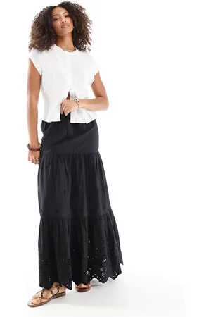 ASOS Cutwork cotton maxi skirt in
