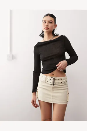 Princess Polly Eyelet belt cargo mini skirt in -Neutral