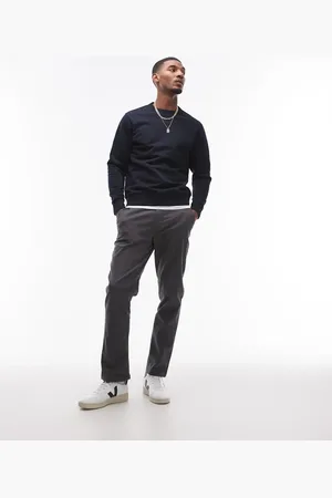 Topman Straight chino pants in -Grey
