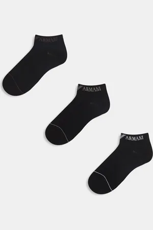 Emporio Armani Bodywear 3 pack logo sneaker socks in black