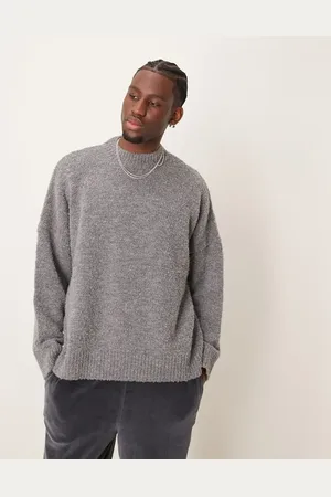 ASOS Super oversized boxy fit textured knitted crew neck jumper in