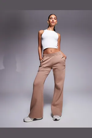Kaiia Wide leg trackies in (part of a set)-Brown