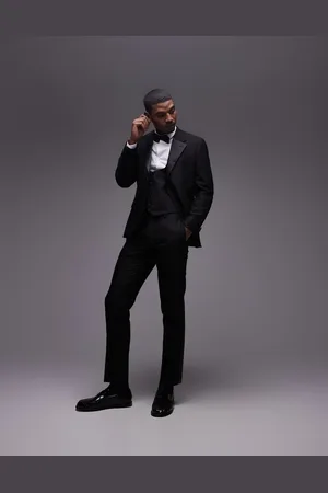 Topman Slim tux suit pants in