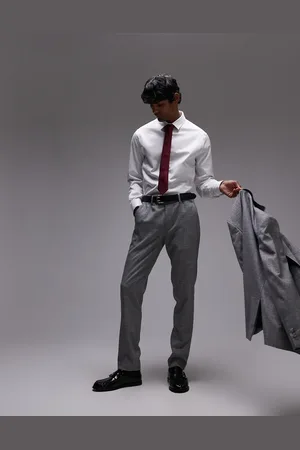 Topman Skinny textured suit pants in
