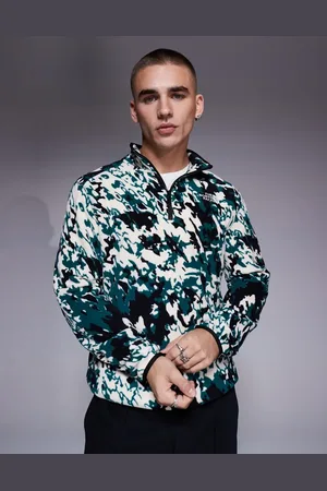 The North Face Glacier 1/4 zip fleece in green grid print