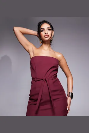 Kaiia Exclusive tailored bandeau longline tie waist top in (part of a set)