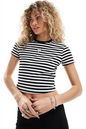 Guess Striped baby tee in black and white