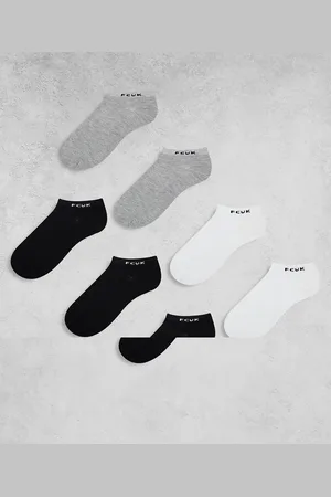 French Connection French Connection 7 pack sneaker socks in white and grey