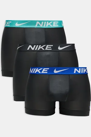 Nike Essential Microfibre 3 pack boxer briefs with coloured waistband in pastel blue / / blue