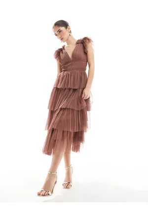 Lace & Beads Bridesmaid Naomi midi dress in