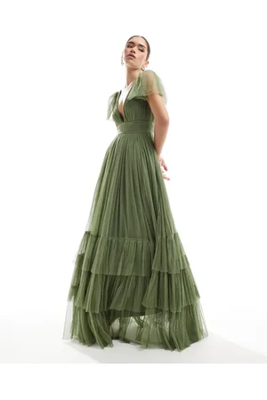 Lace & Beads Bridesmaid Madison maxi dress in -Green
