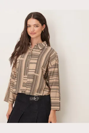 JDY Boxy shirt with abstract stripes in -Neutral