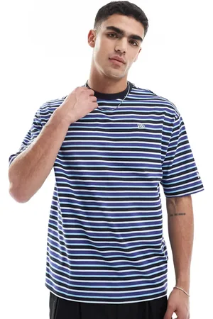 New Era Contrast striped logo t-shirt in multi