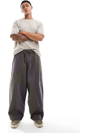 ASOS Oversized baggy pants in grey and mix-Green
