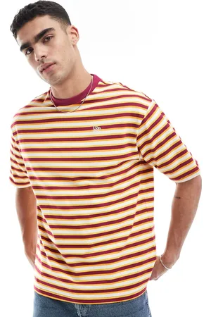 New Era Contrast striped logo t-shirt in multi