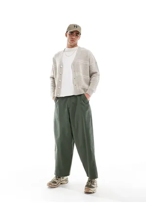 ASOS Oversized baggy chinos in -Green
