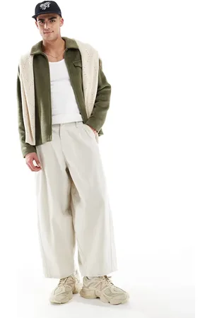 ASOS Oversized baggy chinos in -Neutral
