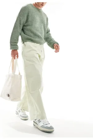 ASOS Oversized baggy cargos in ecru-Neutral