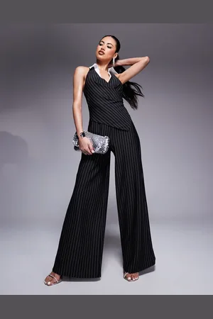 River Island Pinstripe jumpsuit in -Blue