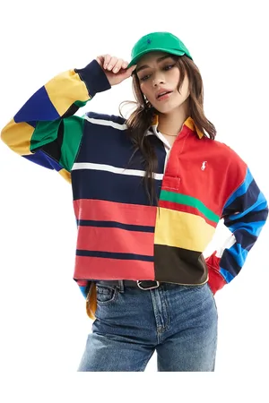 Ralph Lauren Multi striped rugby top with logo
