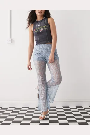 Amy Lynn Sheer lace straight leg pants in