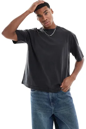 Hollister Cropped boxy t-shirt with seam detail in acid black