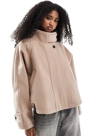 ASOS Cropped cape formal coat in -Pink