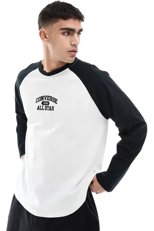 Converse Varsity long sleeve t-shirt in & white