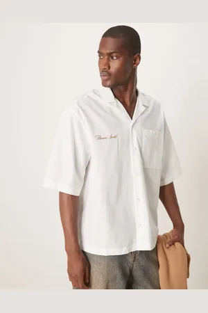 ASOS Oversized boxy shirt with embroidery in