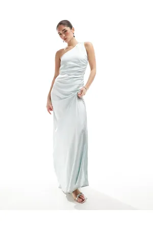 Six Stories Bridesmaid one shoulder satin maxi dress in