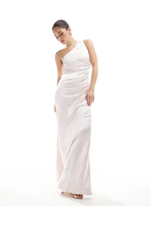 Six Stories Bridesmaid one shoulder satin maxi dress in