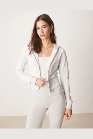 Gina Tricot Slim fit zip through hoodie in