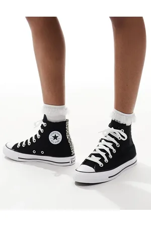 Converse Chuck Taylor All Star Hi sneakers in with leopard trim
