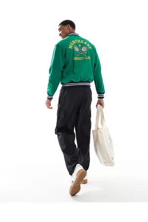 Ralph Lauren Tennis club back applique cotton poplin varsity jacket in