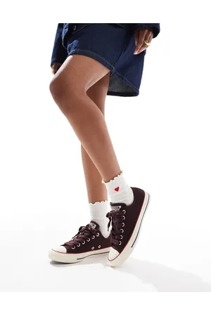 Converse Chuck Taylor All Star Ox sneakers in burgundy with trim