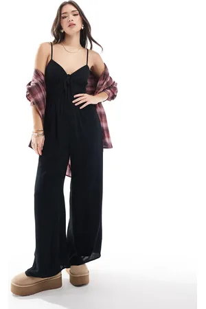 Hollister Cami strap jumpsuit with double tie front detail in