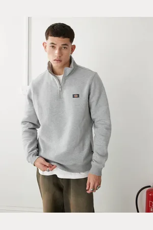 Dickies Oakport small logo quarter zip jumper in marl