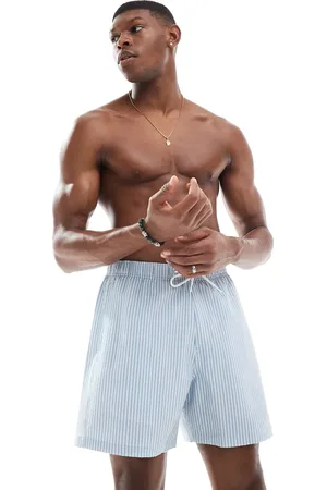 Hollister 6" swim seersucker shorts in blue stripe