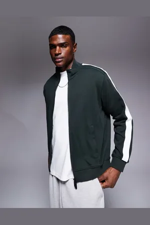 Armani Exchange Tracksuit jacket with logo taping in green