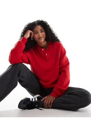 Ralph Lauren Collared sweatshirt with logo in red