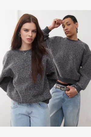 Reclaimed Unisex textured sweatshirt in -Multi
