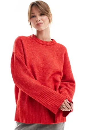 JJXX Oversized knitted jumper in red