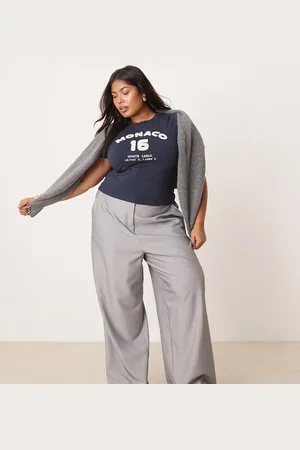 ASOS ASOS DESIGN Curve tailored relaxed straight leg pants in -Black